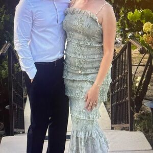 The Geranium Dress in Sage Tapestry